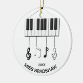 ピアノパーソナライズされた先生オーナメント セラミックオーナメント (左)
