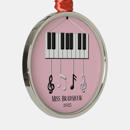 ピアノパーソナライズされた先生オーナメント メタルオーナメント (右)