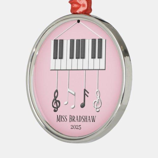 ピアノパーソナライズされた先生オーナメント メタルオーナメント (左)