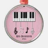 ピアノパーソナライズされた先生オーナメント メタルオーナメント (正面)