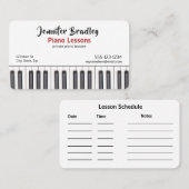 ピアノパーソナライズされた先生名刺 名刺 (正面/裏面)