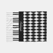 ピアノパーソナライズされた鍵とダイヤモンド フリースブランケット (正面(横))