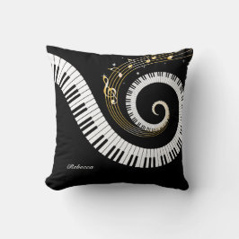 ピアノパーソナライズされた鍵と金ゴールド音楽ノート クッション