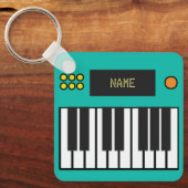 ピアノパーソナライズされた鍵キーボードKeychain Turquois キーホルダー (正面)
