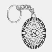 ピアノパーソナライズされた鍵サークル50分 キーホルダー (正面左)