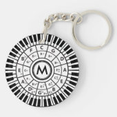 ピアノパーソナライズされた鍵サークル50分 キーホルダー (裏面)