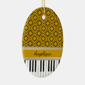 ピアノパーソナライズされた鍵ブラッククローバーオン金ゴールド セラミックオーナメント (右)