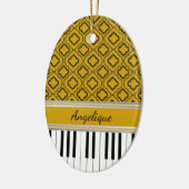 ピアノパーソナライズされた鍵ブラッククローバーオン金ゴールド セラミックオーナメント (左)