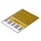 ピアノパーソナライズされた鍵ブラッククローバーオン金ゴールド ノートブック (左側)