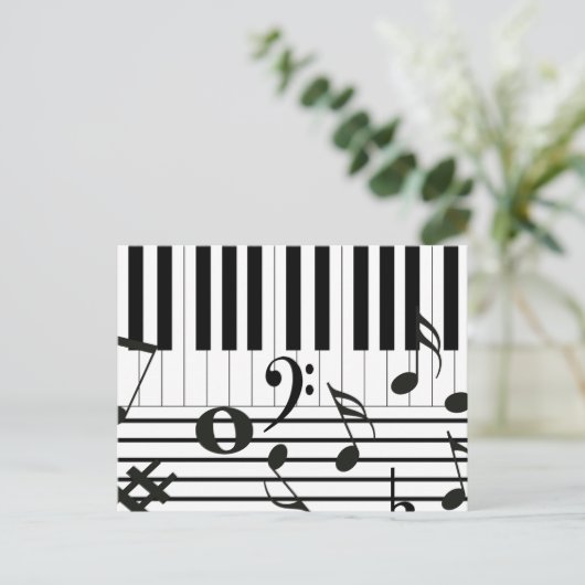 ピアノパーソナライズされた鍵楽器 ポストカード (スタンド正面)