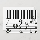 ピアノパーソナライズされた鍵楽器 ポストカード (正面/裏面)