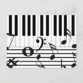 ピアノパーソナライズされた鍵楽器 ポストカード (正面)