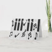 ピアノパーソナライズされた鍵盤21歳の誕生日 カード (正面)