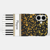 ピアノパーソナライズされた鍵金ゴールド水玉模様パターン Case-Mate iPhoneケース (裏面 (横))
