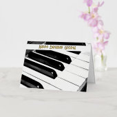 ピアノパーソナライズされた鍵音楽ミュージシャン誕生日 箔グリーティングカード (蘭)