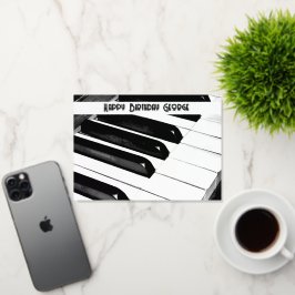 ピアノパーソナライズされた鍵音楽ミュージシャン誕生日 箔グリーティングカード