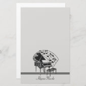 ピアノパーソナライズされた音符 便箋 (正面/裏面)