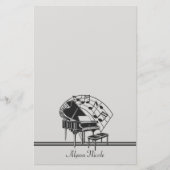 ピアノパーソナライズされた音符 便箋 (正面)