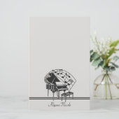 ピアノパーソナライズされた音符 便箋 (スタンド正面)