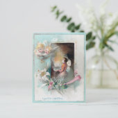 ピアノビクトリアンとチェルーブで女性とイースター シーズンポストカード (スタンド正面)