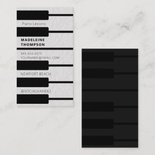 ピアノピアニスト音楽先生鍵キーボードモダン 名刺