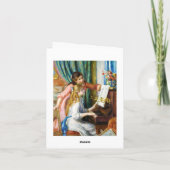 ピアノピエールAugusteルノアールの絵を描くことの女の子 カード (裏面)