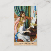 ピアノピエールAugusteルノアールの絵を描くことの女の子 名刺 (裏面)