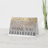 ピアノフェイクのスパークル感謝していエフェクト サンキューカード (正面)