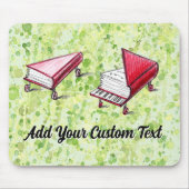 ピアノブックスオンホイール芸術的変換ライム マウスパッド (正面)