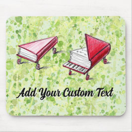 ピアノブックスオンホイール芸術的変換ライム マウスパッド