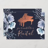 ピアノブルーウォーターの花の募集 招待状 (正面/裏面)