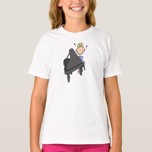 ピアノプレイヤースティックフィギュアシャツ Tシャツ (正面)