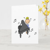 ピアノプレイヤースティック図形グリーティングカード カード (黄色い花)