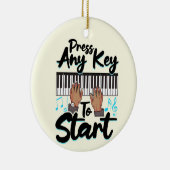 ピアノプレス任意の鍵スターピアニスト学生ティーシュ セラミックオーナメント (右)