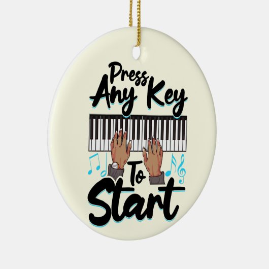 ピアノプレス任意の鍵スターピアニスト学生ティーシュ セラミックオーナメント (右)