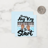 ピアノプレス任意の鍵スターピアニスト学生ティーシュ ノートカード (正面/裏面インサイチュ)