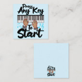 ピアノプレス任意の鍵スターピアニスト学生ティーシュ ノートカード (正面/裏面)