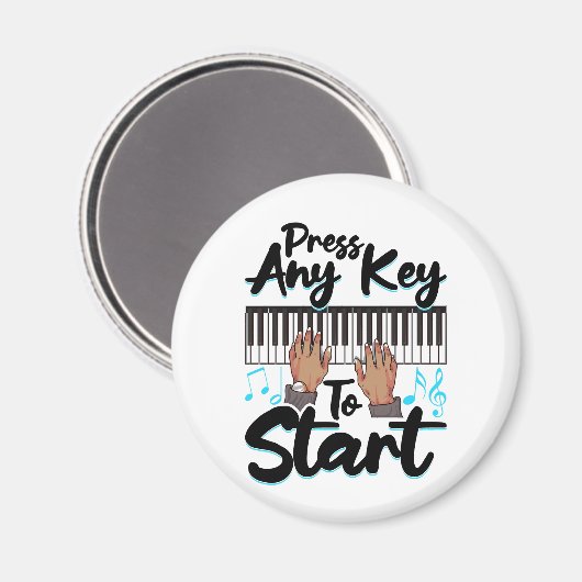 ピアノプレス任意の鍵スターピアニスト学生ティーシュ マグネット (正面/裏面)