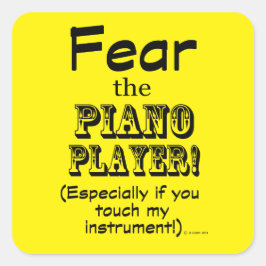 ピアノプレーヤーの四角いステッカーを恐れる スクエアシール