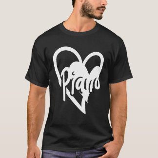 ピアノプレーヤーハートラブピアニストかわいい Tシャツ