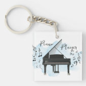 ピアノプレーヤーミュージシャンキーチェーン キーホルダー (正面)