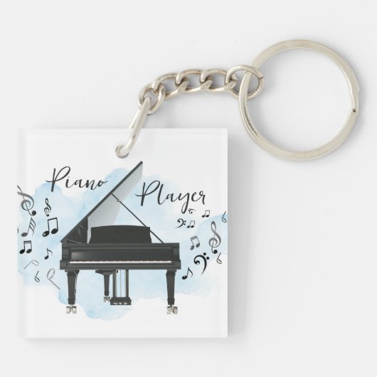 ピアノプレーヤーミュージシャンキーチェーン キーホルダー (裏面)