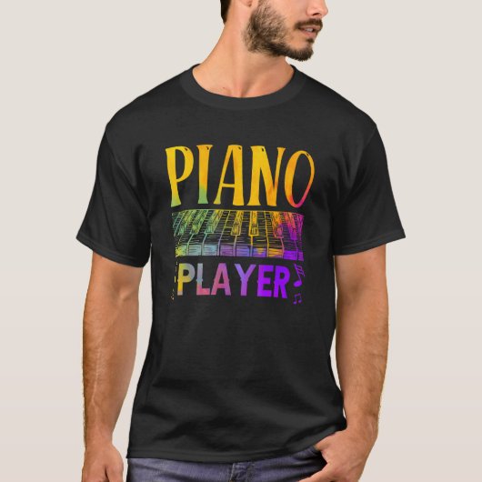 ピアノプレーヤー音楽ミュージシャン Tシャツ (正面)