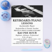 ピアノプレーヤー、キーボード、ピアノレッスン チラシ (シングル)
