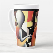 ピアノプレーヤー – Airbrush Art カフェラテマグ (左アングル)