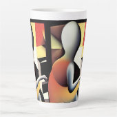 ピアノプレーヤー – Airbrush Art カフェラテマグ (正面)