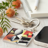 ピアノプレーヤー – Airbrush Art キーホルダー (正面右)