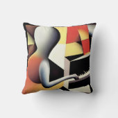 ピアノプレーヤー – Airbrush Art クッション (裏面)