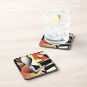 ピアノプレーヤー – Airbrush Art コースター (右側)