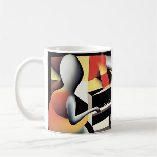 ピアノプレーヤー – Airbrush Art コーヒーマグカップ